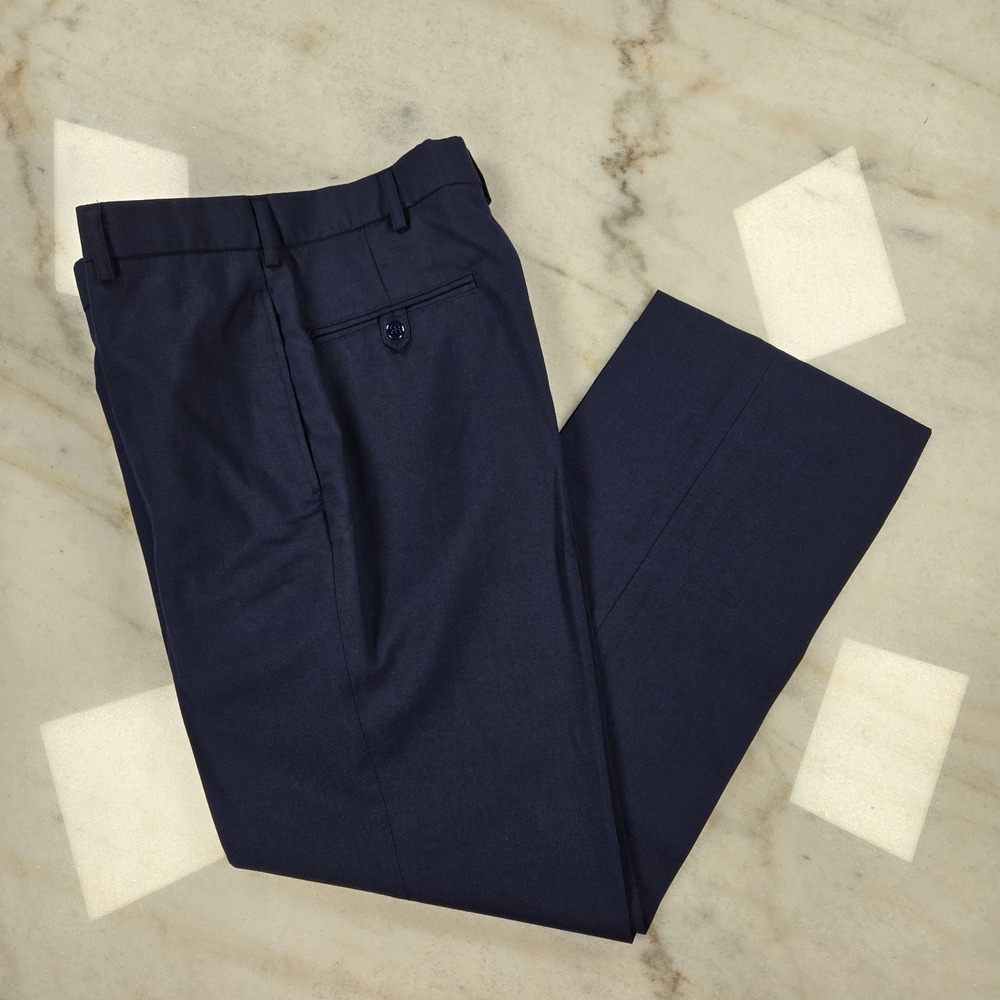 DLA Military Dress Trousers Men 31R Navy Blue Defense Logistics Agency Poly/Wool
